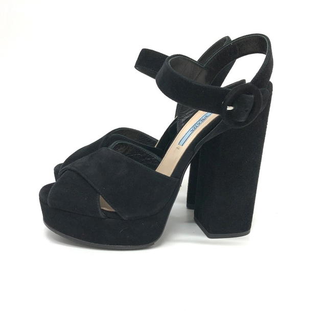 Prada PRADA 1XP882 strap  Sandals suede Black Unused - view 4