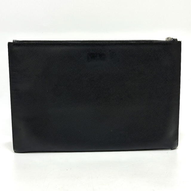Prada PRADA 2NG001 logo rabbit Bag Clutch bag Safiano leather Black - view 3