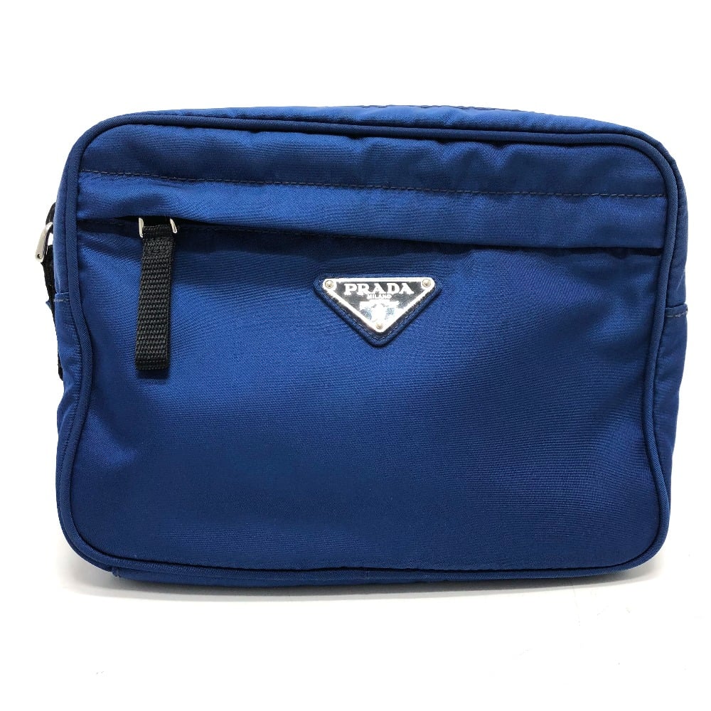 Prada PRADA 2VL001 Triangle logo Bag Waist Pouch Nylon blue/SilverHardware
