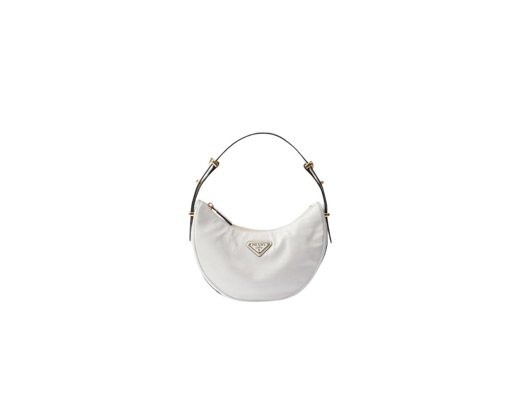 Prada Prada Arqué naplak patent leather shoulder bag Metal Hardware White