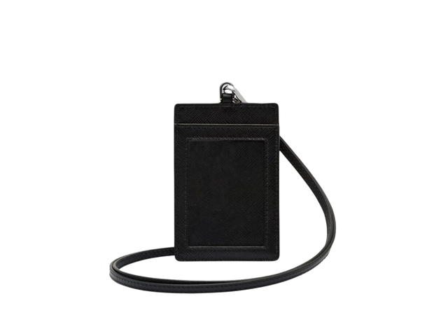 Prada Prada Badge Holder In Elegant Saffiano Leather With Metal Hardware Black - view 2