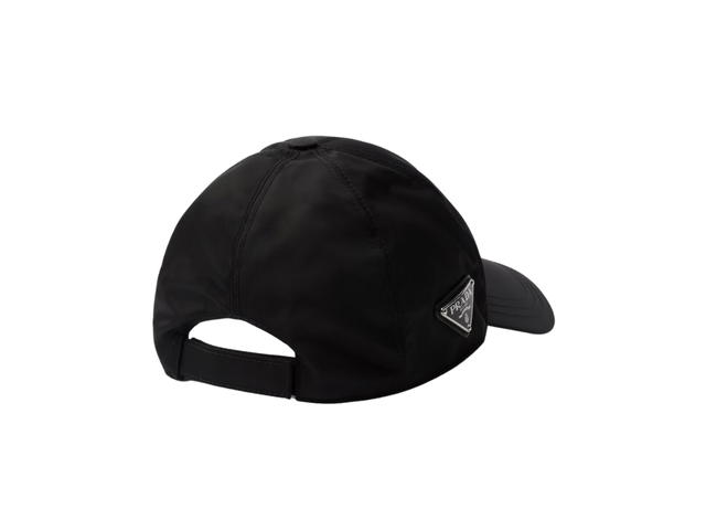 Prada Prada Baseball Cap In Re-Nylon With Enameled Metal Triangle Logo Black - view 2