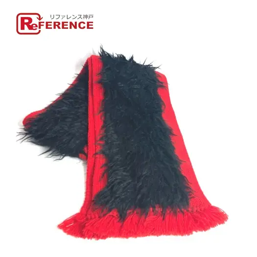 Buy PRADA Bicolor fur Scarf wool / cotton Black/Red at Sasom – Authentic and Ready to Ship