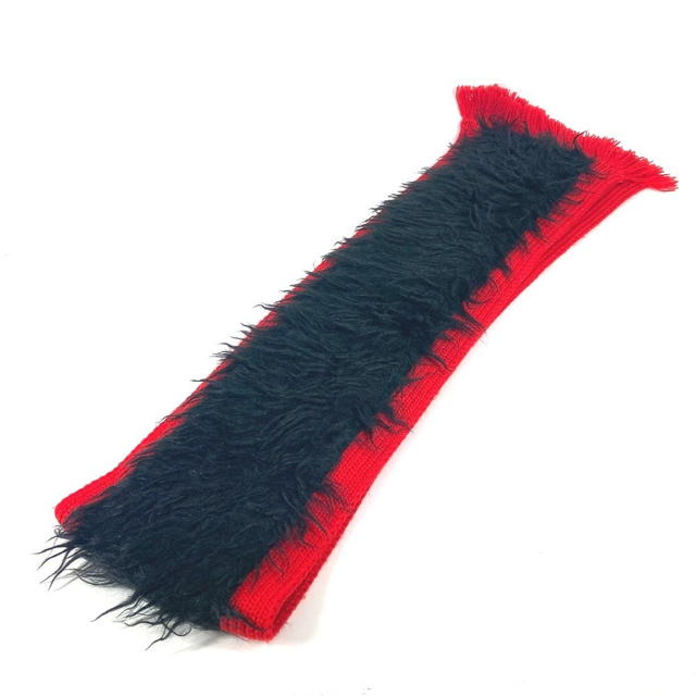 Prada PRADA Bicolor fur Scarf wool / cotton Black/Red - view 3