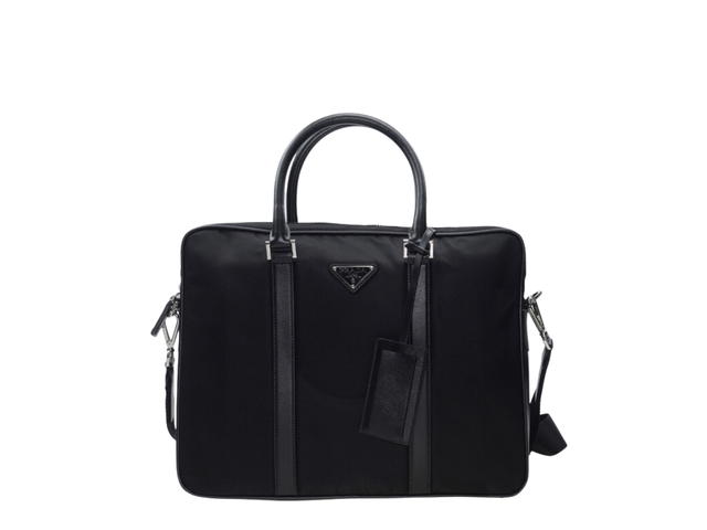 Prada Prada Briefcase Handbag In Nylon Black - view 1