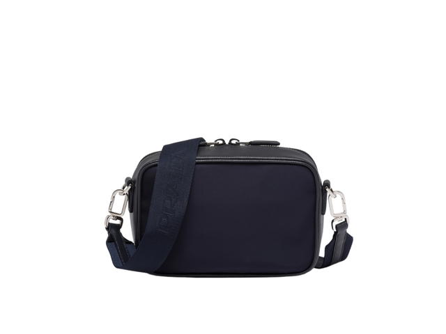Prada Prada Brique Re-Nylon And Saffiano Leather Bag In Enamel Metal Navy - view 2