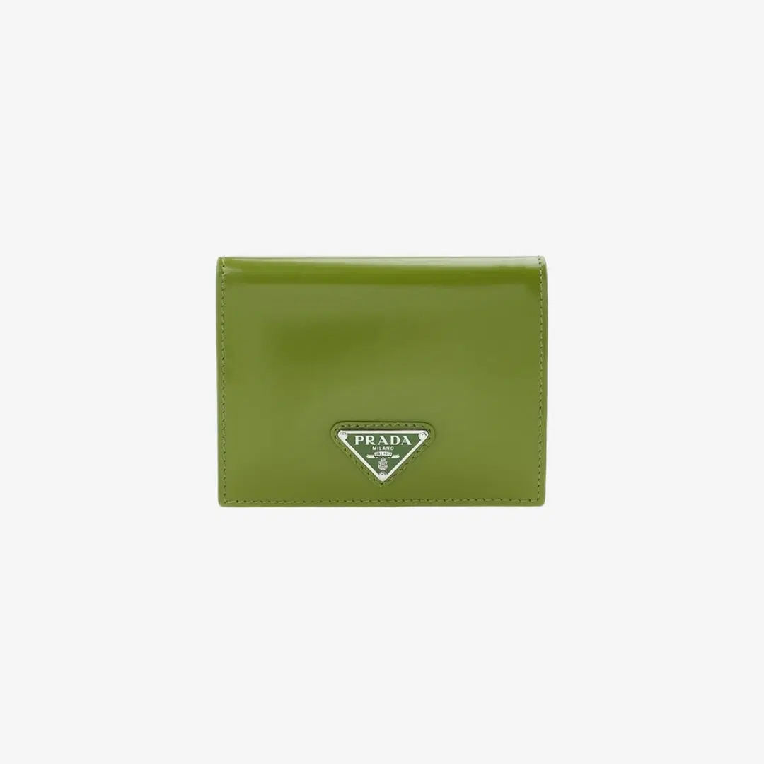 Prada Prada Brushed Leather Wallet Fern Green