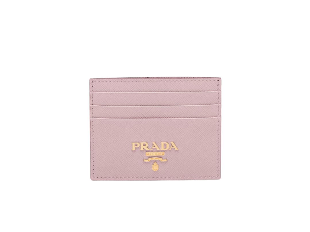 Prada Prada Card Holder In Saffiano Leather Alabaster Pink