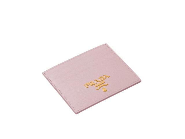 Prada Prada Card Holder In Saffiano Leather Alabaster Pink - view 2
