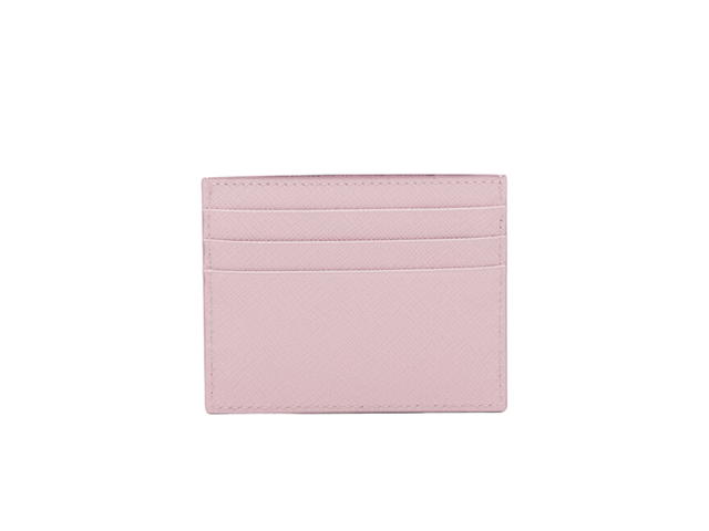 Prada Prada Card Holder In Saffiano Leather Alabaster Pink - view 3
