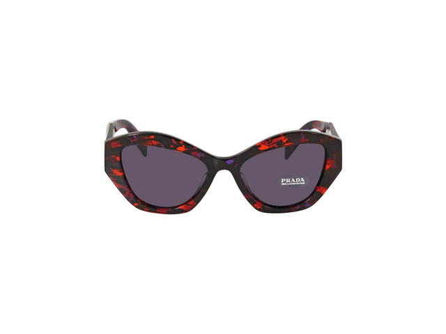 Prada Prada Cat Eye Sunglasses In Black-Orange-Violet TortoiseshellAcetate Frame With Purple Tinted Lenses - view 2
