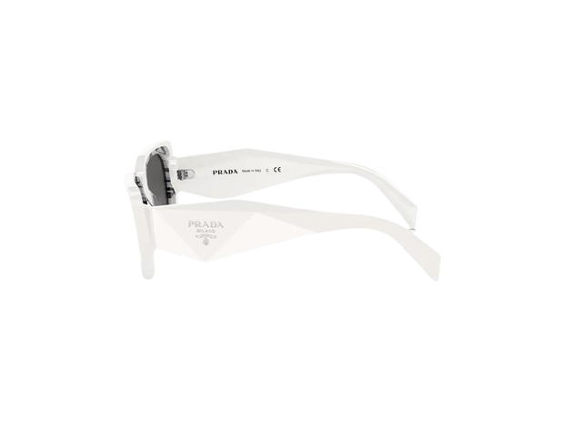 Prada Prada Cat Eye Sunglasses In Chalk White Acetate With Gray Lenses - view 3