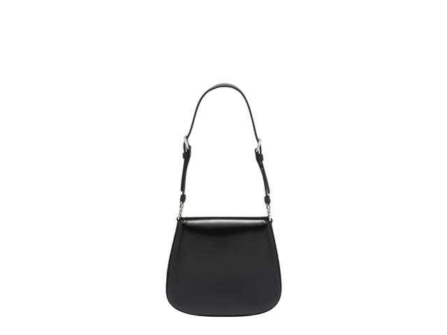 Prada Prada Cleo Brushed Leather Mini Bag With Enameled Metal Triangle Logo And Metal Hardware Black - view 2
