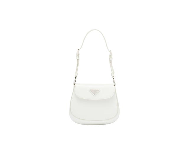 Prada Prada Cleo Brushed Leather Mini Bag White - view 1