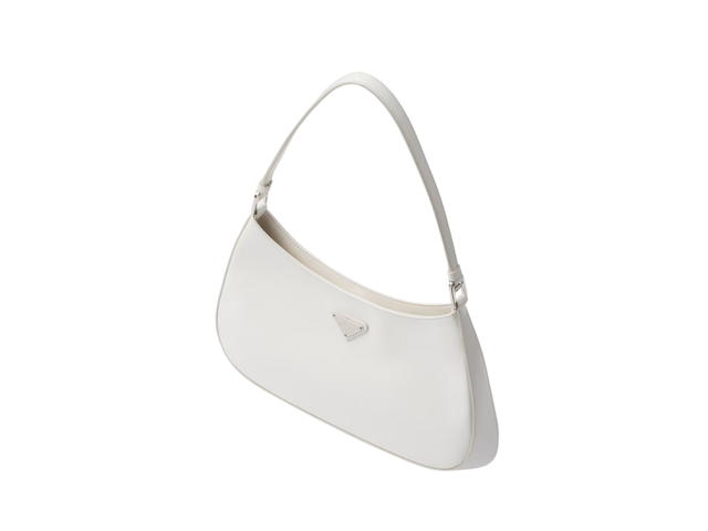 Prada Prada Cleo Brushed Leather Shoulder Bag In Brushed Leather With Metal Hardware White - view 3