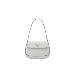 Buy Prada Cleo Brushed Leather Shoulder Bag With Flap White at Sasom – Authentic and Ready to Ship