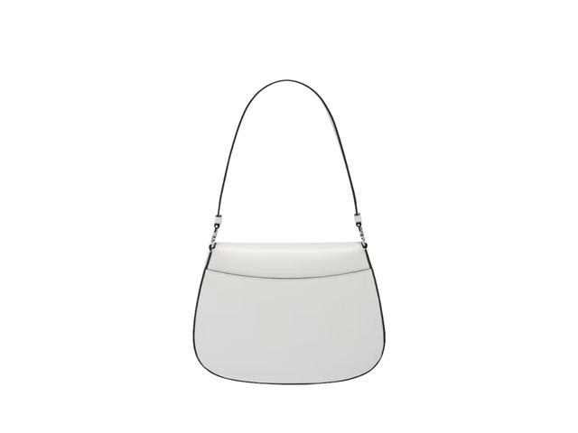 Prada Prada Cleo Brushed Leather Shoulder Bag With Flap White - view 2