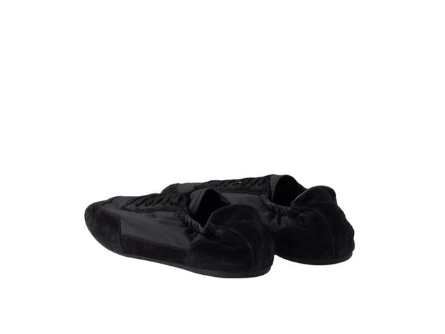 Prada Prada Collapse Re Nylon And Suede Elasticized Sneakers Black - view 3