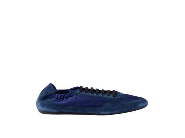 Prada Prada Collapse Re Nylon And Suede Elasticized Sneakers Bluette - view 1