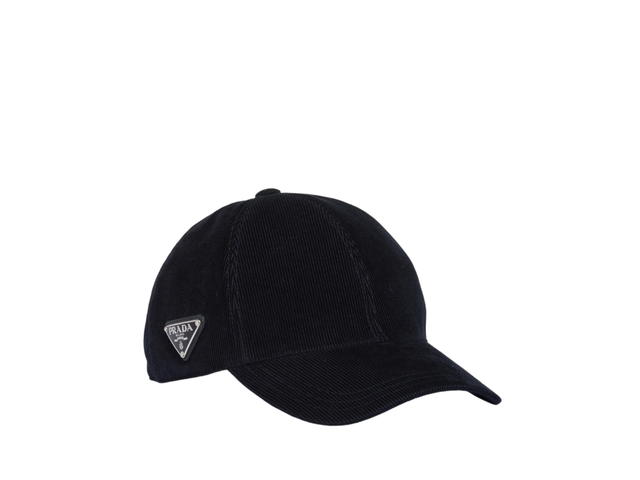 Prada Prada Corduroy Baseball Cap In Fabric Navy - view 1