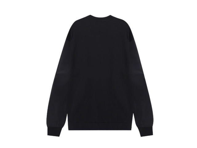 Prada Prada Cotton Crew-Neck Sweater With Enameled Metal Triangle Logo And Small Patch Pockets Black - view 2