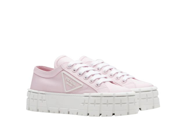Prada Prada Double Wheel Nylon Gabardine Sneakers Alabaster Pink - view 2