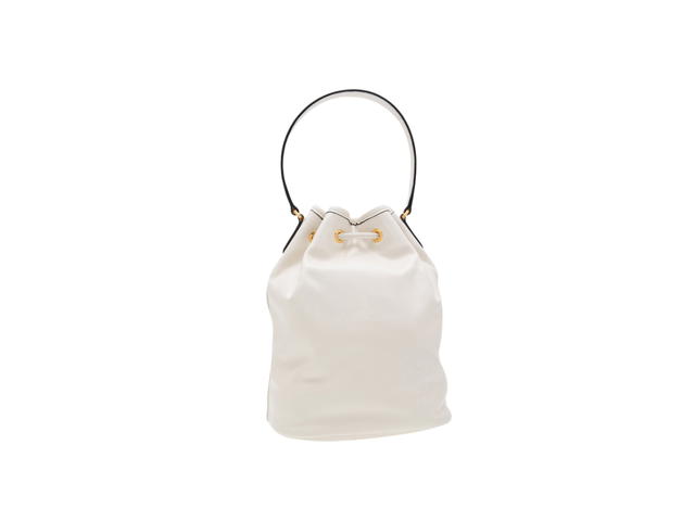 Prada Prada Duet Re-Nylon Shoulder Bag With Enameled Metal Triangle Logo And Metal Hardware White - view 2