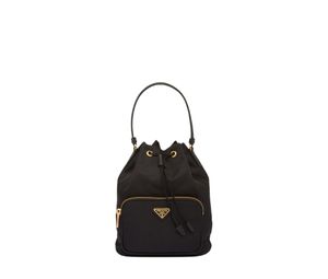 Buy Prada Duet Re-Nylon Shoulder Bag With Gold Metal Hardware And Enameled Metal Triangle Logo On The Pocket Black at Sasom – Authentic and Ready to Ship