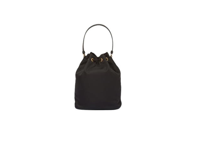 Prada Prada Duet Re-Nylon Shoulder Bag With Gold Metal Hardware And Enameled Metal Triangle Logo On The Pocket Black - view 2