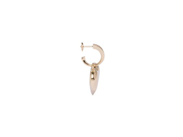 Prada Prada Eternal Gold Medium Drop Earrings In Heart Pendant With Logo Yellow Gold - view 3
