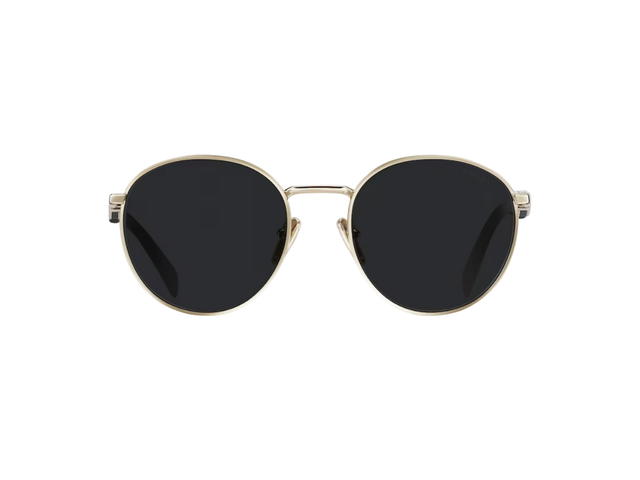 Prada Prada Eyewear Collection Sunglasses In Slate Gray Lenses With Pale Gold Metal Frame Front - view 1