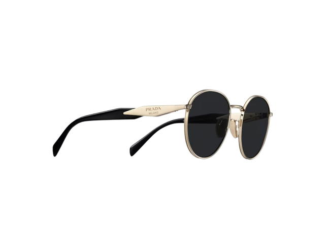 Prada Prada Eyewear Collection Sunglasses In Slate Gray Lenses With Pale Gold Metal Frame Front - view 3