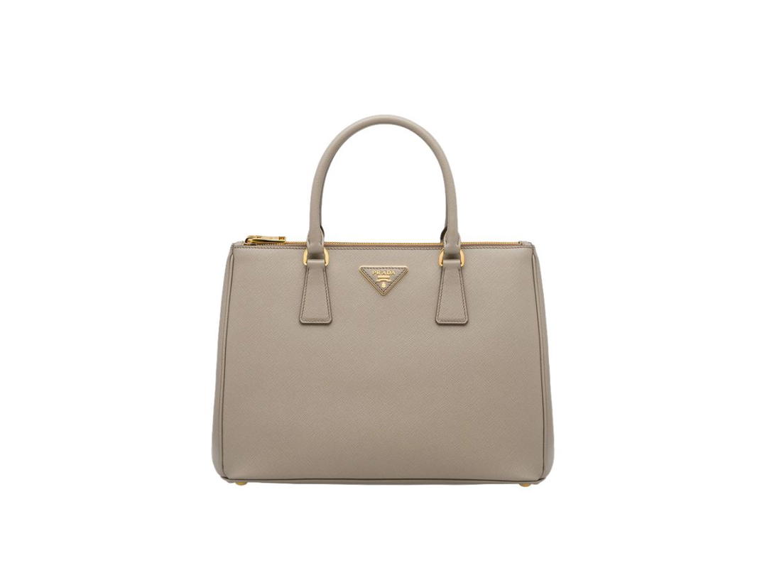 Prada Prada Galleria Large Saffiano Leather Bag Grey