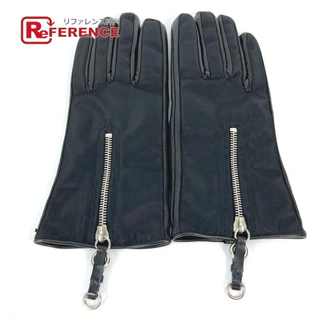 Prada PRADA Glove Zip gloves Lambskin Leather Black - view 1