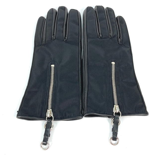 Prada PRADA Glove Zip gloves Lambskin Leather Black - view 2