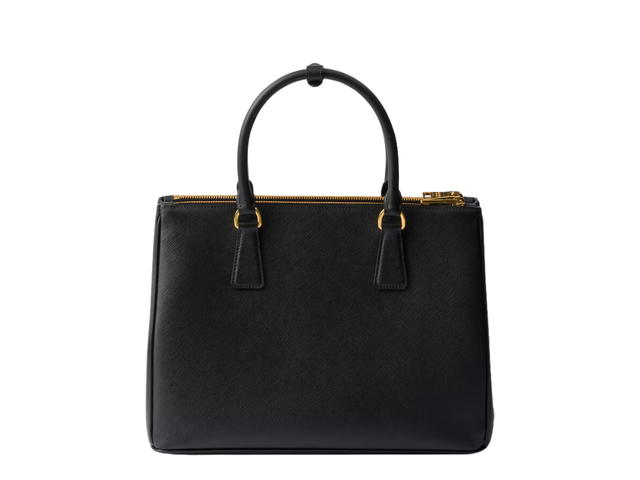 Prada Prada Large Galleria Saffiano Leather Bag With Metal Hardware Black - view 2