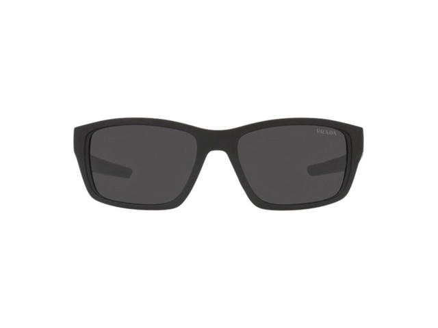 Prada Prada Linea Rossa Sunglasses In Matte Black Frame With Polar Dark Grey Lens - view 2