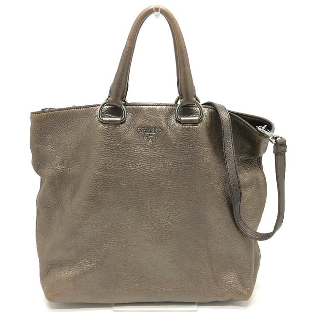 Prada PRADA logo Bag 2WAY Tote Bag Leather Brown - view 1