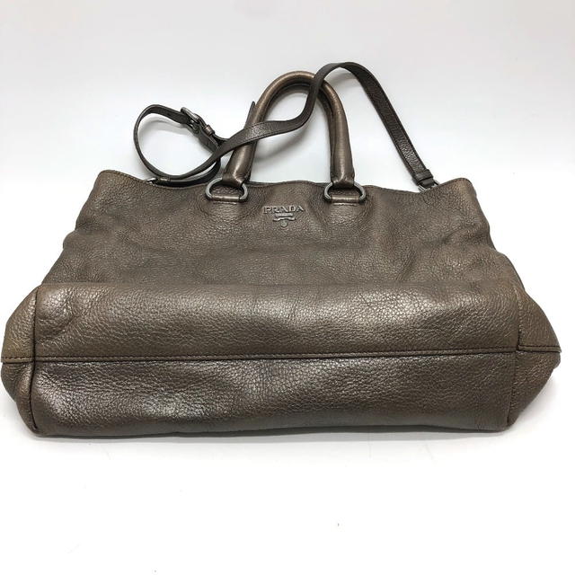 Prada PRADA logo Bag 2WAY Tote Bag Leather Brown - view 3