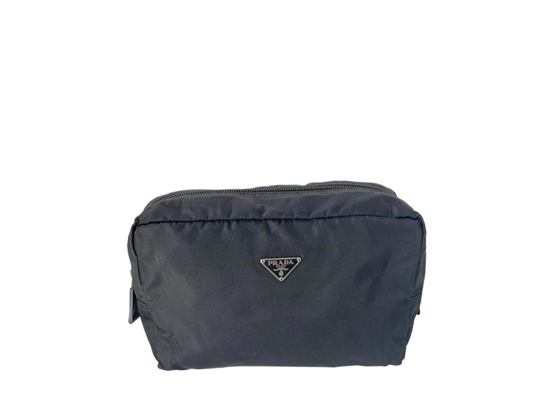 Prada Prada Makeup Pouch In Nylon In Nylon With Logo Black