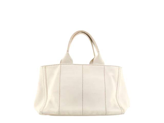 Prada Prada Medium Canapa Tote In Canvas With Gold-tone Hardware Neutral - view 2
