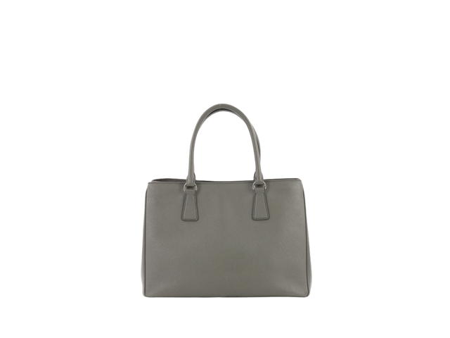 Prada Prada Medium Gardener's Tote Bag In Saffiano Leather With Silver Tone Hardware Gray - view 2