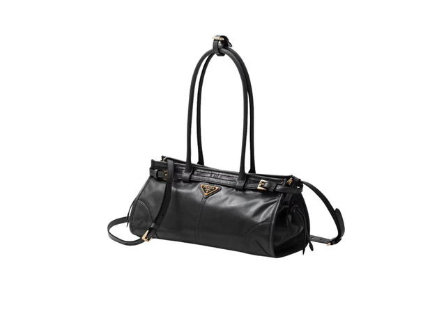 Prada Prada Medium Leather Handbag In Soft Leather With Metal Hardware Black - view 2