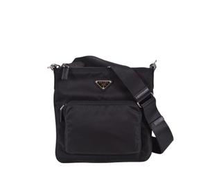 Buy Prada Messenger Bag In Tessuto Nylon With Logo And Silver-Tone Hardware Black at Sasom – Authentic and Ready to Ship