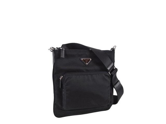 Prada Prada Messenger Bag In Tessuto Nylon With Logo And Silver-Tone Hardware Black - view 3