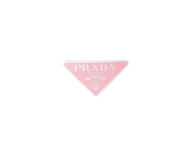 Prada Prada Metal Hair Clip With Enameled Logo Petal Pink - view 1