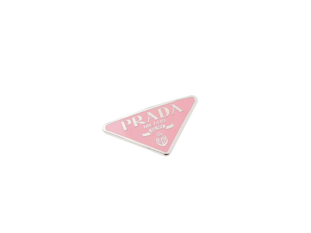 Prada Prada Metal Hair Clip With Enameled Logo Petal Pink - view 2