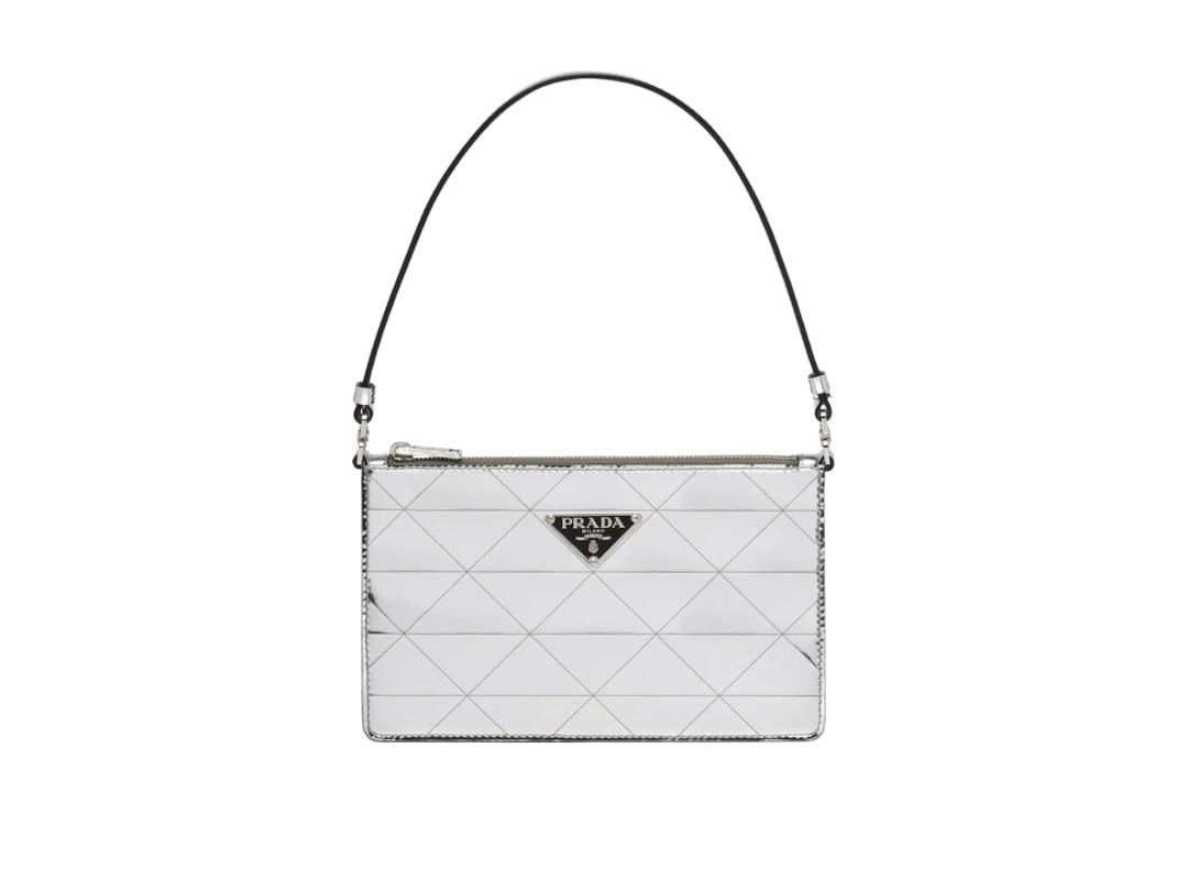 Prada Prada Metallic Leather Mini-Bag In Metal Hardware Silver