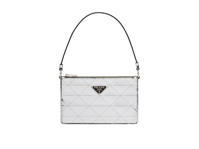 Prada Prada Metallic Leather Mini-Bag In Metal Hardware Silver - view 1