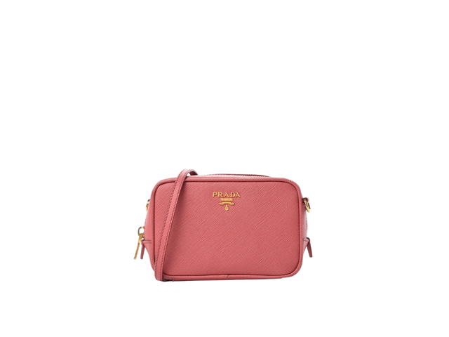 Prada Prada Mini Camera Bag In Saffiano Leather With Gold Metal Hardware Pink - view 1